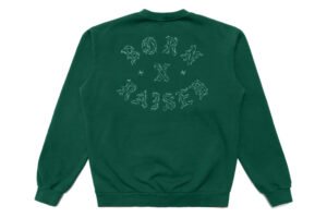 BARBED WIRE ROCKER CREWNECK_ EMERALD GREEN