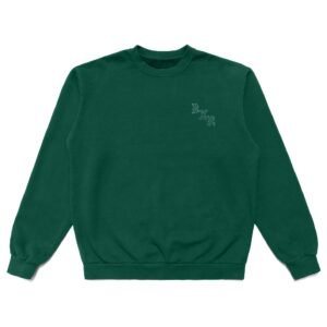 BARBED WIRE ROCKER CREWNECK: EMERALD GREEN