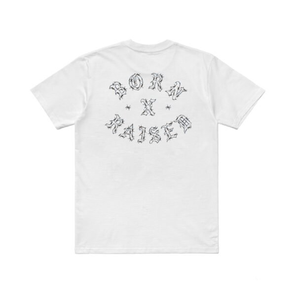 BARBED WIRE ROCKER TEE: WHITE