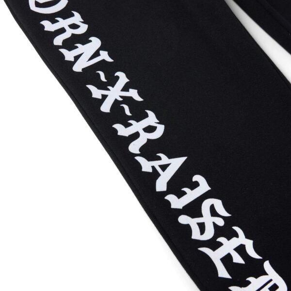 BXR FLOCKED STRAIGHT LEG SWEATPANTS: BLACK